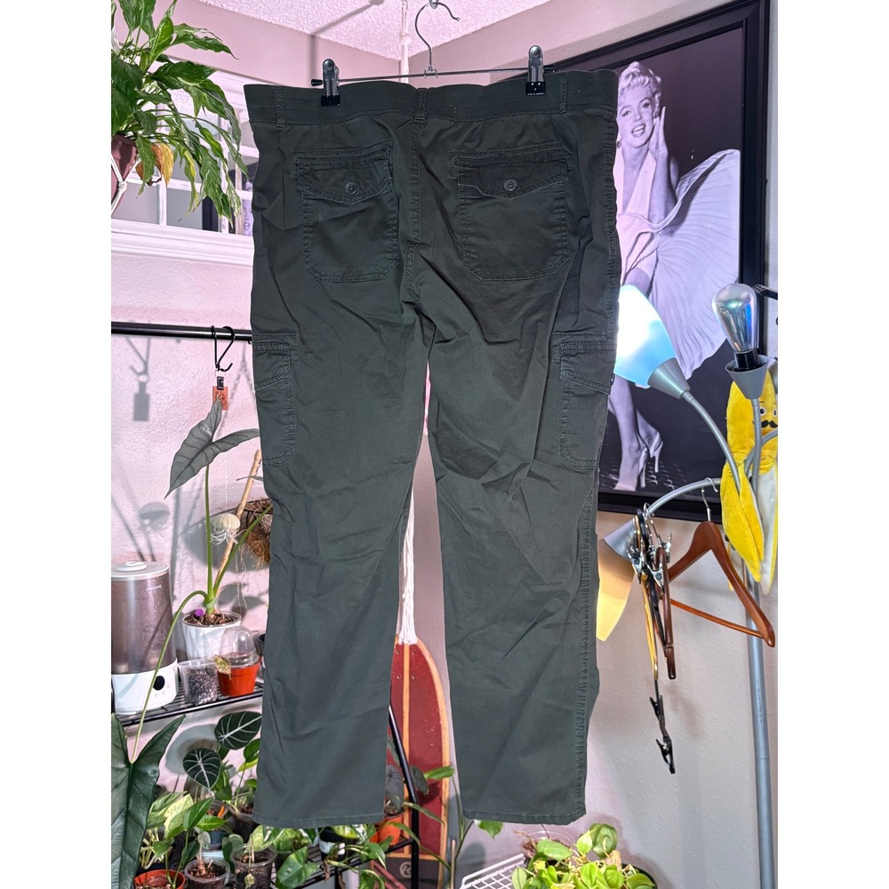 Sonoma Cargo Pants Womens 14 Olive Green Stretch Utility Multi Pocket Gorpcore - Picture 3 of 11